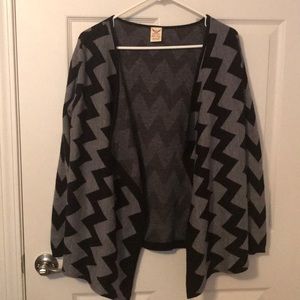 Gray and Black Chevron Cardigan